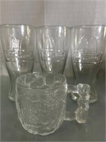 3 1992 clear glass McDonalds Glasses 6.5in