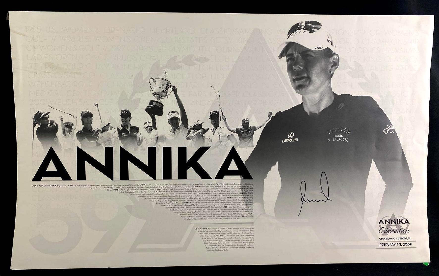 Annika Sorenstam Signed Poster LPGA