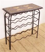 Solid Wrought Iron Wine Rack Bar/Plant Stand