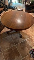 Round Oak Table with Claw Feet