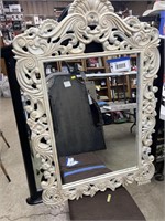 MIRROR WITH WHITE CARVED FRAME-34x50