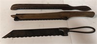 Lot w/ Antique Wooden And Metal Saws. Metal Saw