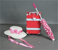 American Girl Accessories Suitcase, Umbrella, Hat