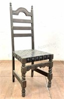 Spanish Revival Woven Leather Ladderback Chair