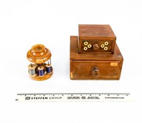 Vintage Sewing Spool Caddy and Sewing Box
