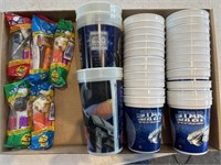 Star Wars Plastic Cups and Pez Dispensers