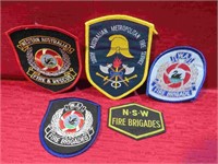 Australia Fire Brigade Lot 5 Patch Insignias