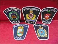 Ontario Police Lot 5 Shoulder Patch Insignias