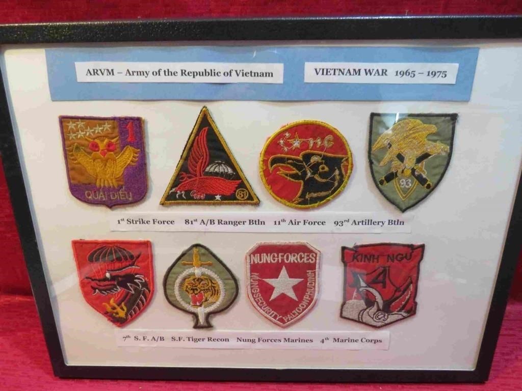 Vietnam War ARVM Army Battalion Patches w Case