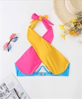 (New) size S Color Block Push Up Halter Bikini