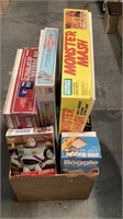 Box of games includes Boggle, Monster Mash,