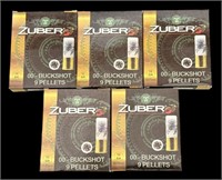 12 gauge shotshell ammunition (5) boxes Zuber