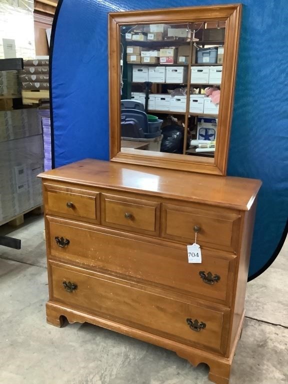 Maple Dresser with Mirror by Sterling House N.Y.