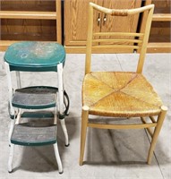 A vintage  Cosco step stool, tallest-24" and a