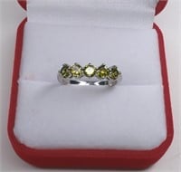 Sterling Silver 5-Stone Citrine Ring.  Ring is