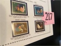 AMERICAN ARTS 1973  4PC STAMP S