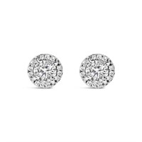 10K White Gold 1.00 Cttw Diamond Stud Earring