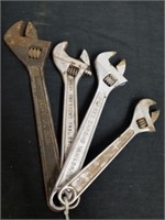 Four crescent wrenches