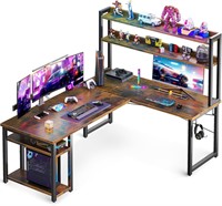 ODK L Shaped Gaming Desk with Hutch  Computer Desk