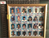MISC. UNCUT SHEET OF BASEBALL CARDS IN FRAME