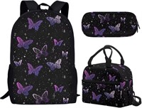 Flashideas Backpack with Lunch Bag, Butterfly