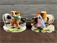 Occupied Japan Bull Figurine Pair