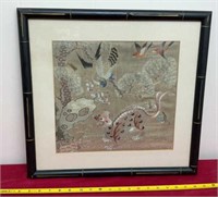 Framed Antique Chinese Silk Embroidery