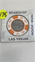 VINTAGE STARDUST LAS VEGAS $1 CHIP W/ METAL CENTER