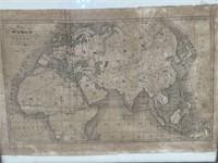 Rare Original Framed 1800s Hebrew World Map 
11