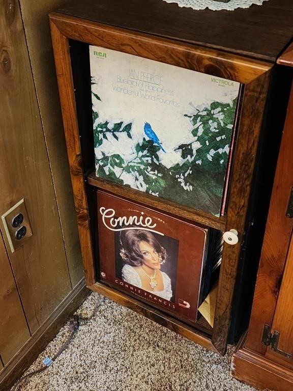 Wooden Cabinet Full Of Records