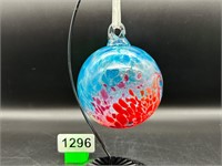 4" Art glass fairy or witch's ball