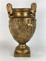 2 FT Gilt Neoclassical Figural Urn
