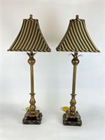 Pair of Bronzed Finish Lamps