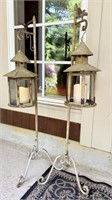 44" Tall Outdoor Candle Lanterns as-is Rusty
