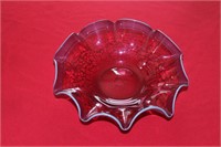 Fluted Cranberry Bowl 11"