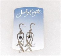 Jody Coyote Sterling Silver Dangle Earrings NOS