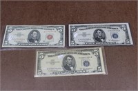 Red Seal & Silver Certificate $5 Notes