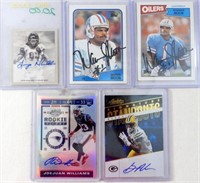 (5) AUTOGRAPHED FOOTBALL CARDS