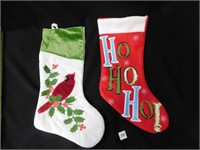 cardinal and HO HO stockings