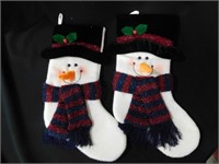 pair of snowman stockings