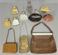 Group of vintage purses - beaded, mesh, filigree,