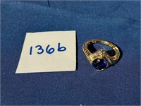 .925 SILVER & BLUE SAPPHIRE RING