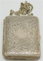 Antique Metal Change Holder Compact With Chain