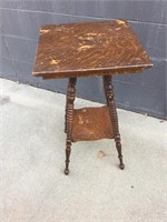 Vintage Wood side table, 29”T x 16”W