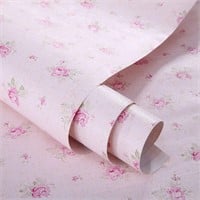 Pink Floral Drawer Shelf Liner Self Adhesive Decor