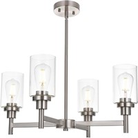 4 Light VINLUZ Modern Chandelier Brushed Nickel Pe