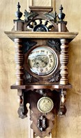 19TH CENTURY GERMAN BLACK FOREST WALL CLOCK 7 DAY
