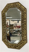 Embossed Brass Beveled Mirror 17inx29in