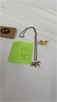 Sterling Silver Horses Brooch