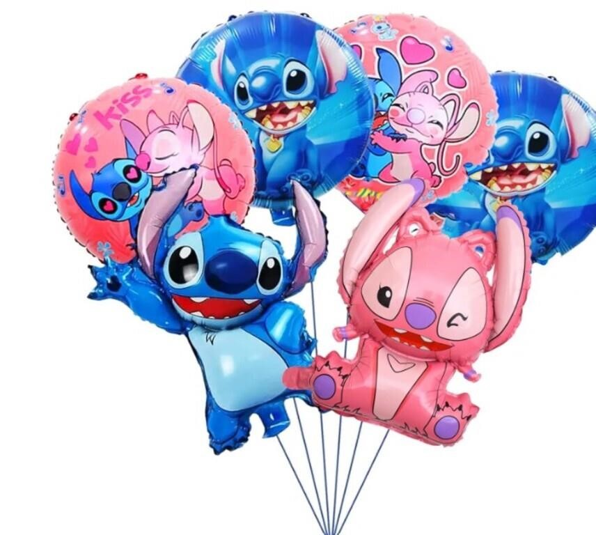 6 PCS Lilo Stitch Birthday Party Balloons, Stitch
